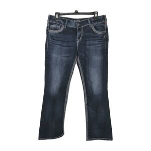 Silver 31 x 25 Suki Mid Rise Ankle Skinny Dark Super Stretch Denim Womens Jeans